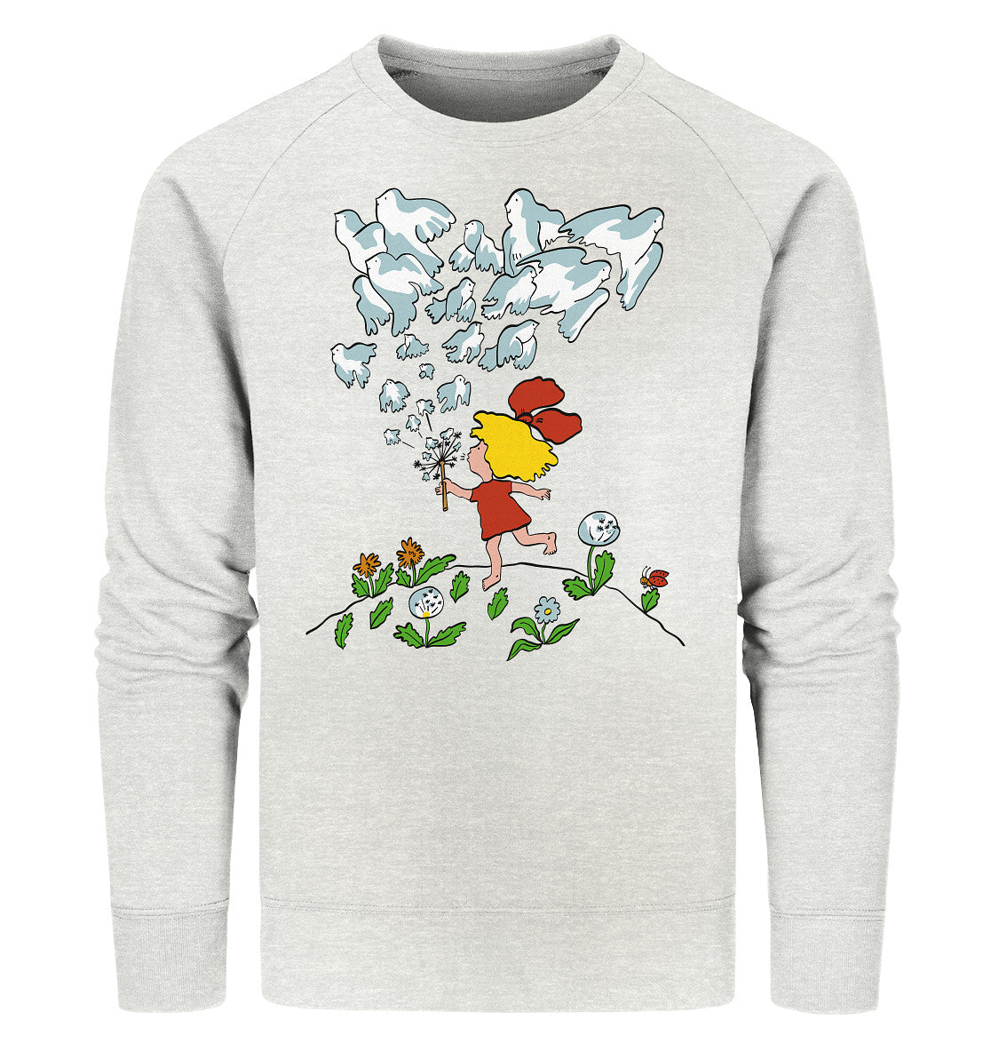 PREMIUM ORGANIC SWEATER UNISEX • FRIEDENSPLAKAT GEGEN NATO-RAKETEN IN WESTEUROPA