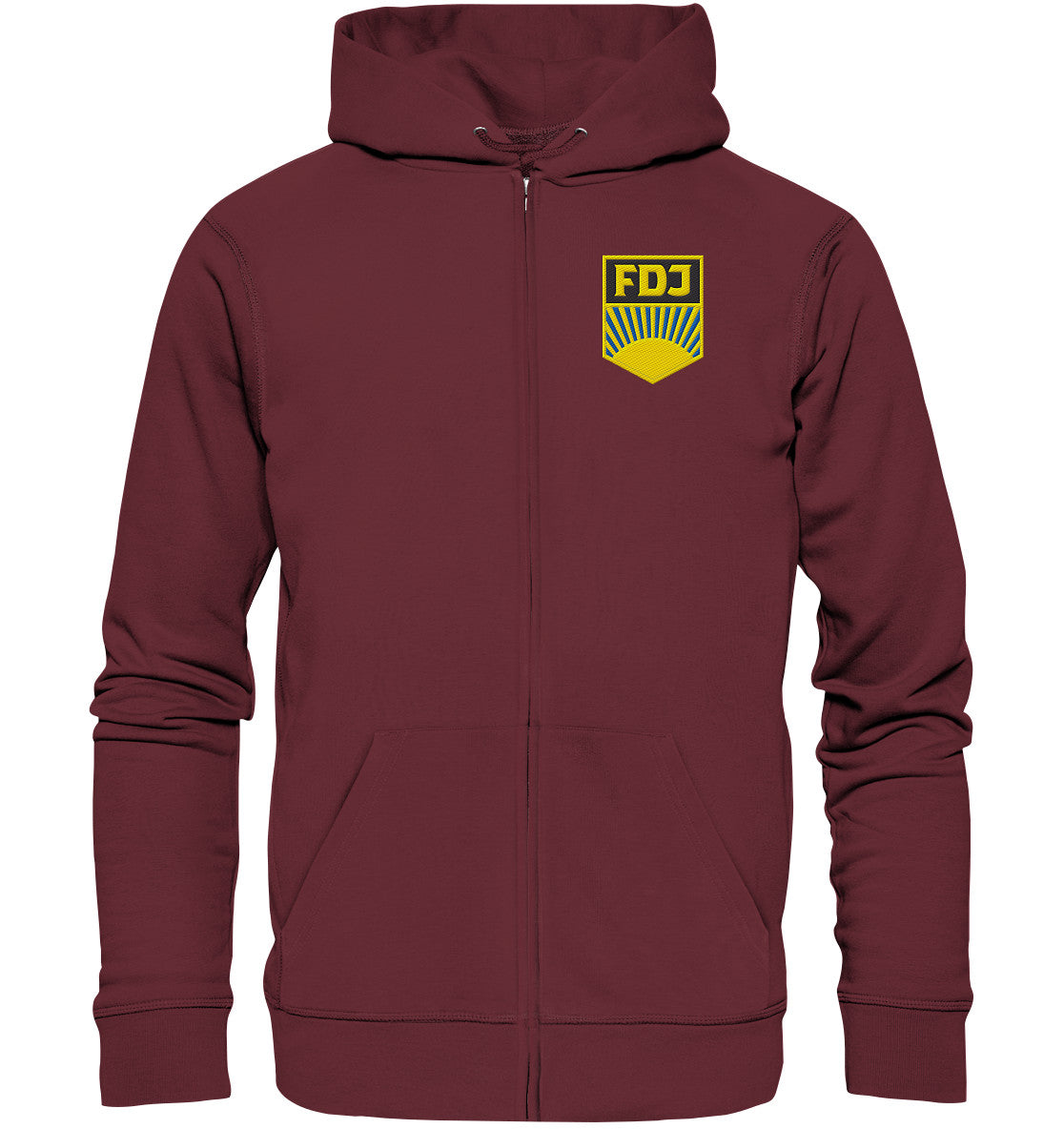 ORGANIC HOODIE ZIPPER BESTICKT • FDJ - FARBIG