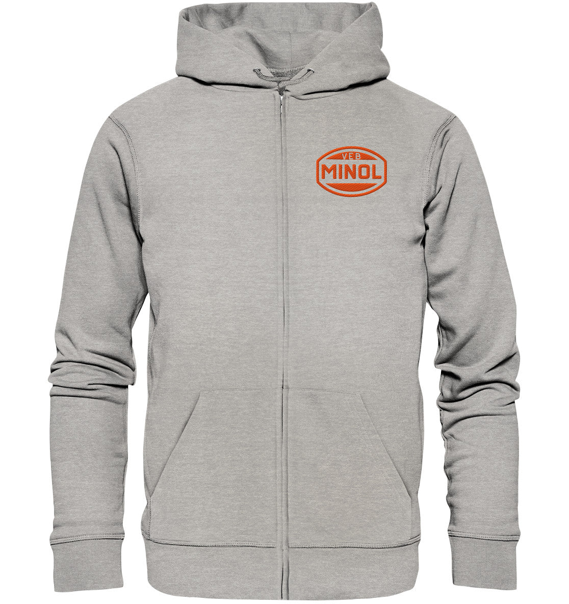 ORGANIC HOODIE ZIPPER BESTICKT • VEB MINOL