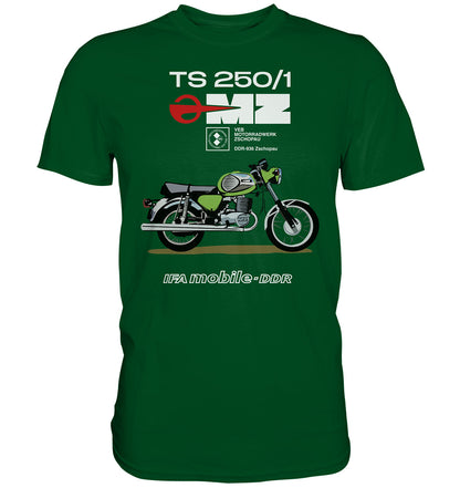 DDR Ostalgie Shirt Unisex • MZ TS 250 GRÜN (ORIGINAL DDR-PLAKAT)