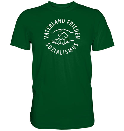 DDR Ostalgie Shirt Unisex • VATERLAND FRIEDEN SOZIALISMUS (DDR LOGO)