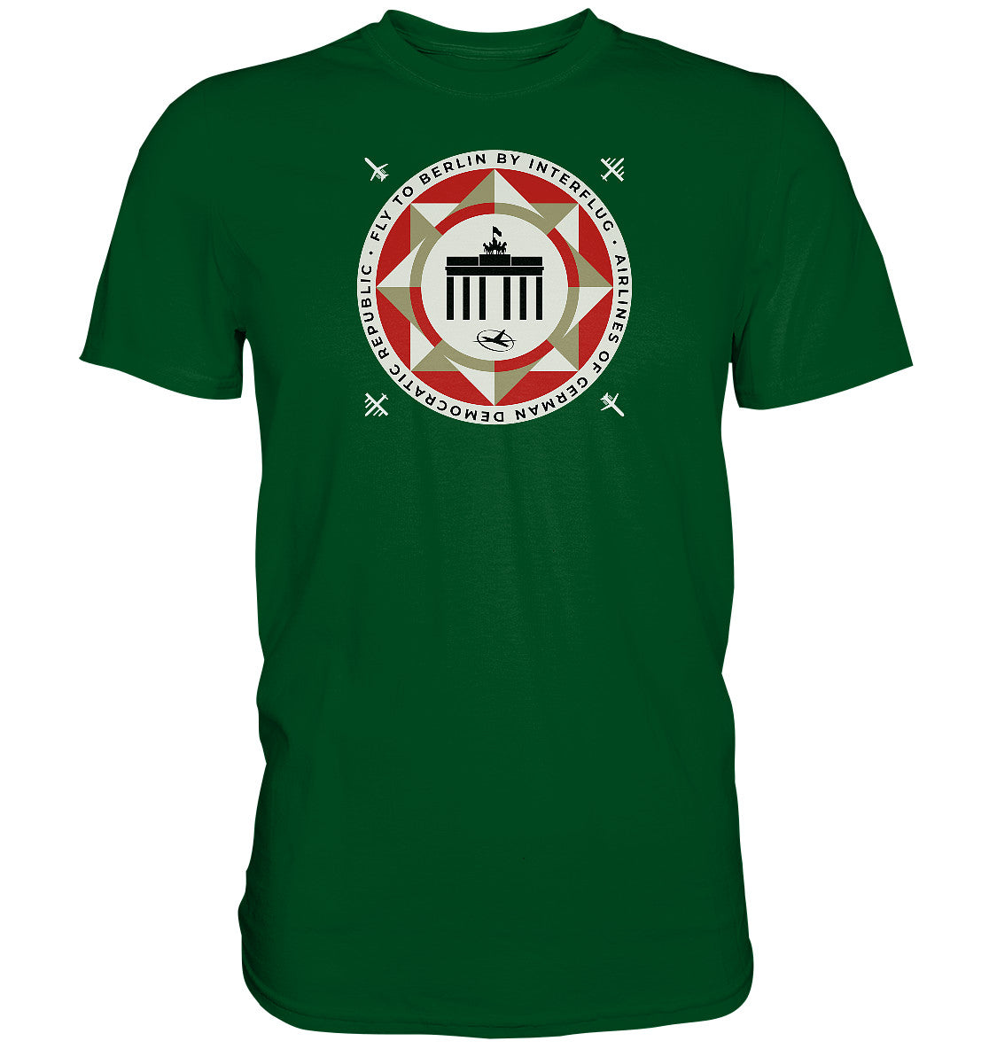 DDR Ostalgie Shirt Unisex • FLY TO BERLIN WITH INTERFLUG - ORIGINALWERBUNG