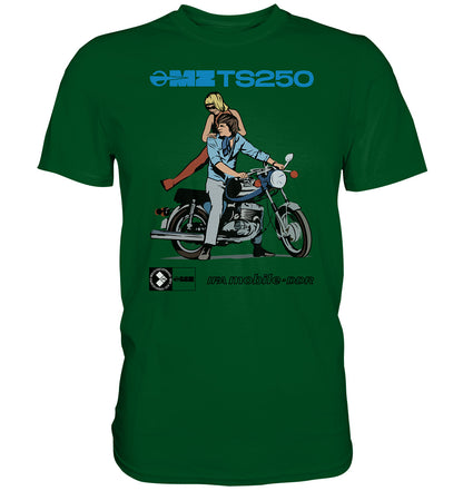 DDR Ostalgie Shirt Unisex • MZ TS 250 BLAU (ORIGINAL DDR-PLAKAT)