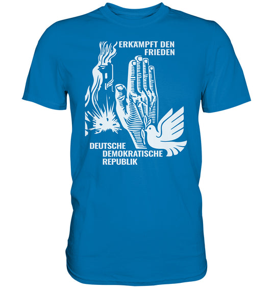 DDR Ostalgie Shirt Unisex • ERKÄMPFT DEN FRIEDEN - DDR BRIEFMARKE 8PF