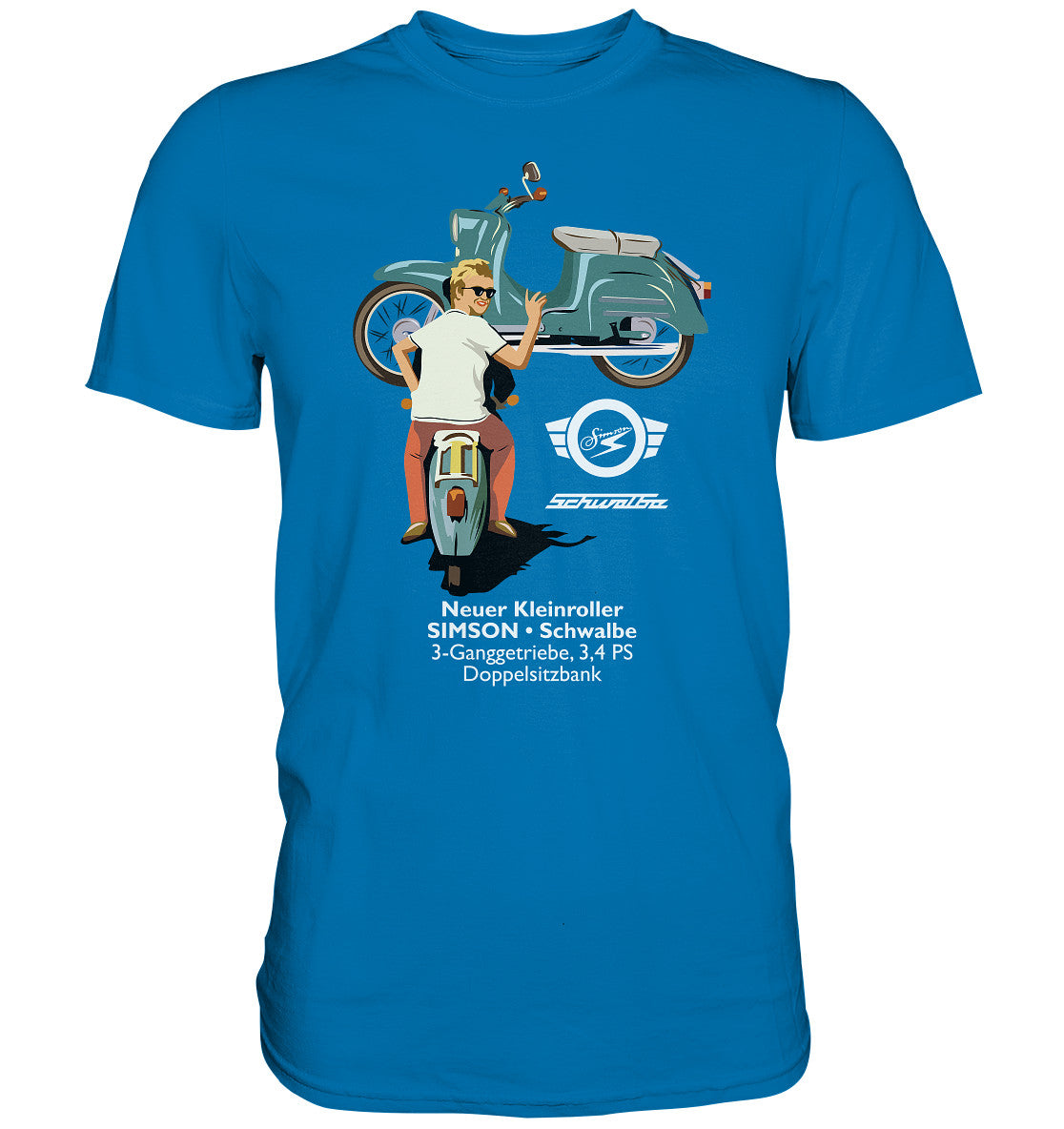 DDR Ostalgie Shirt Unisex • SIMSON SCHWALBE - ORIGINAL WERBUNG 1964 - PLAKAT