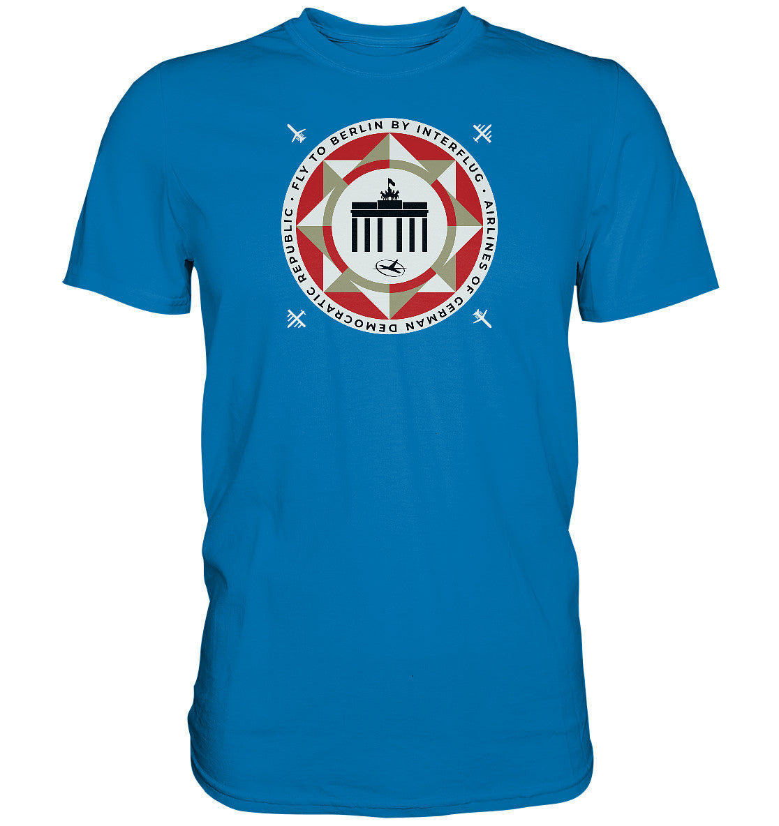 DDR Ostalgie Shirt Unisex • FLY TO BERLIN WITH INTERFLUG - ORIGINALWERBUNG