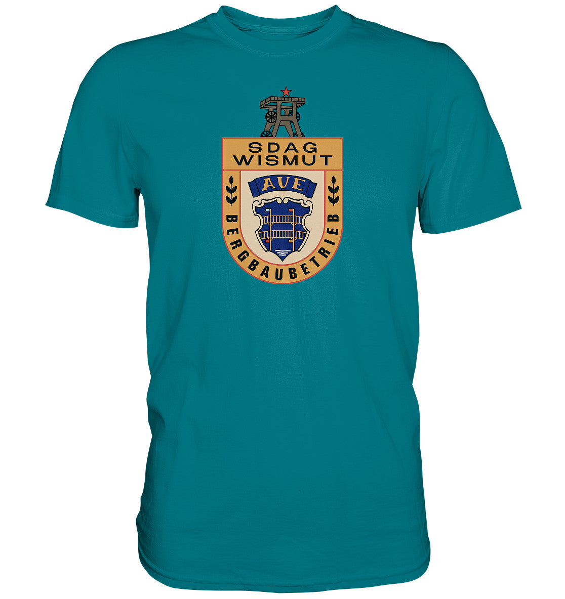 DDR Ostalgie Shirt Unisex • SDAG WISMUT AUE - ABZEICHEN