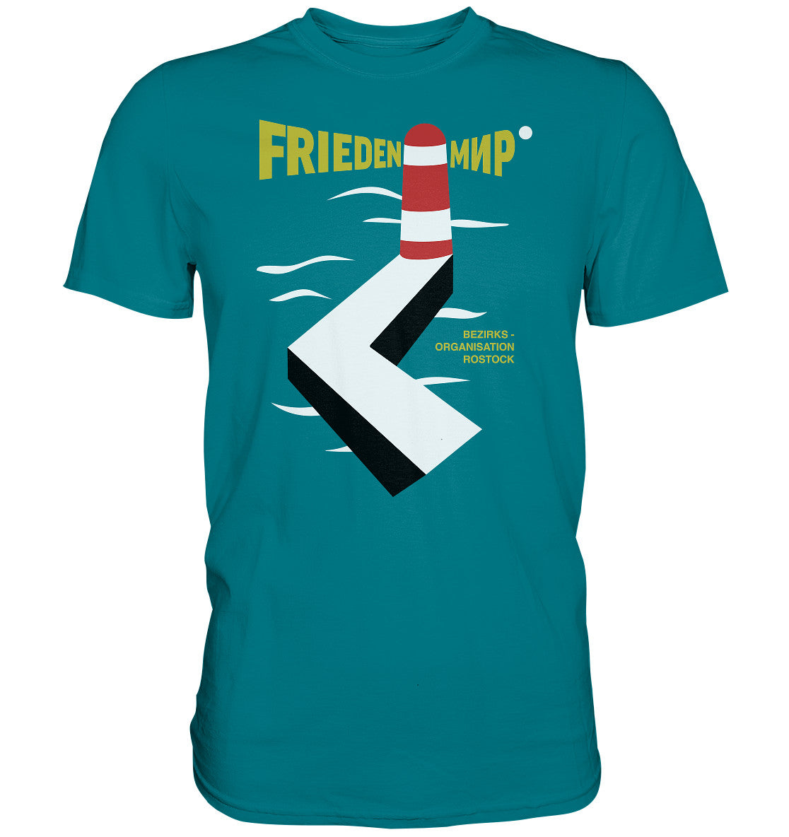 DDR Ostalgie Shirt Unisex • FRIEDEN - MIR - BEZIRKSORGANISATION ROSTOCK