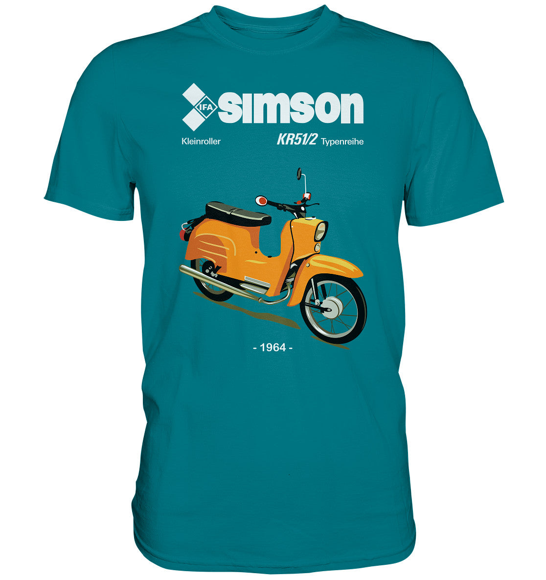 DDR Ostalgie Shirt Unisex • SIMSON SCHWALBE KR51-2 (ORIGINALPROSPEKT 1964)