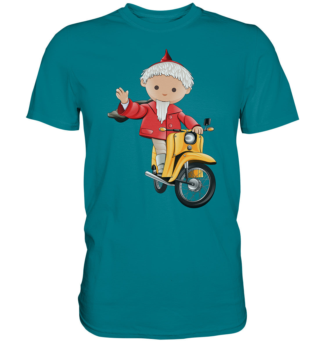 DDR Ostalgie Shirt Unisex • UNSER SANDMÄNNCHEN - AUF DER SCHWALBE - ROT (PU-137, 1973)