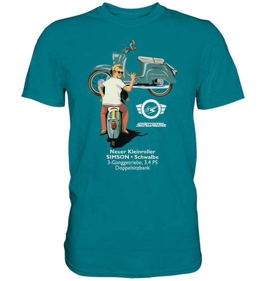 DDR Ostalgie Shirt Unisex • SIMSON SCHWALBE - ORIGINAL WERBUNG 1964 - PLAKAT