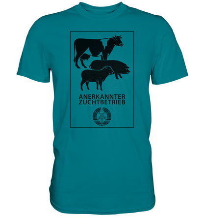 DDR Ostalgie Shirt Unisex • ANERKANNTER ZUCHTBETRIEB (ORIGINALSCHILD)