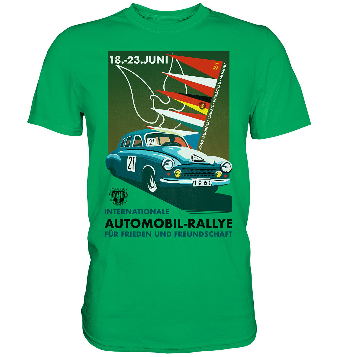 DDR Ostalgie Shirt Unisex • INTERNATIONALE RALLYE WARTBURG 1961 (ORIGINAL-PLAKAT)