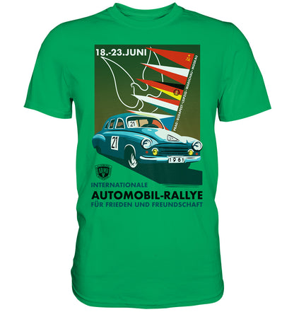 DDR Ostalgie Shirt Unisex • INTERNATIONALE RALLYE WARTBURG 1961 (ORIGINAL-PLAKAT)