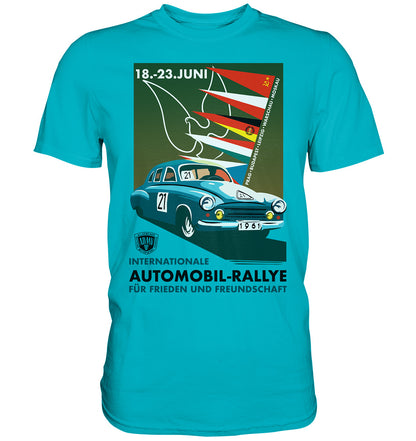 DDR Ostalgie Shirt Unisex • INTERNATIONALE RALLYE WARTBURG 1961 (ORIGINAL-PLAKAT)