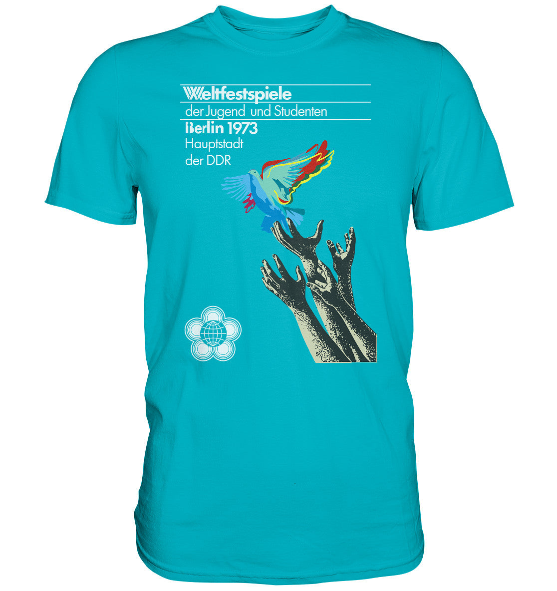 DDR Ostalgie Shirt Unisex • WELTFESTSPIELE BERLIN, DDR 1973 - FRIEDENSTAUBE