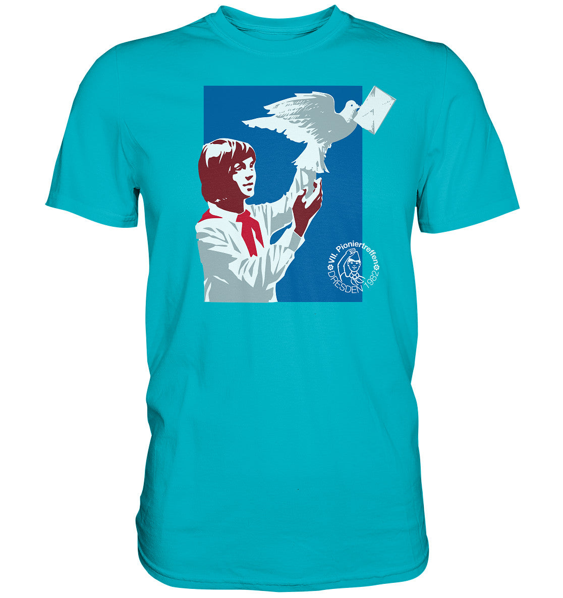 DDR Ostalgie Shirt Unisex •  PIONIERE FÜR FRIEDEN - DRESDEN 1982
