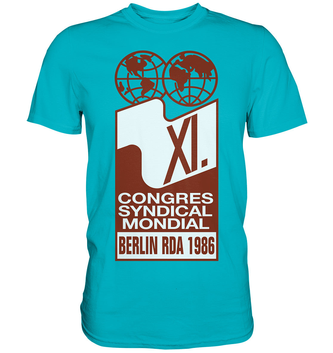 DDR Ostalgie Shirt Unisex • KONGRESS DES WELTGEWERKSCHAFTSBUNDES 1986