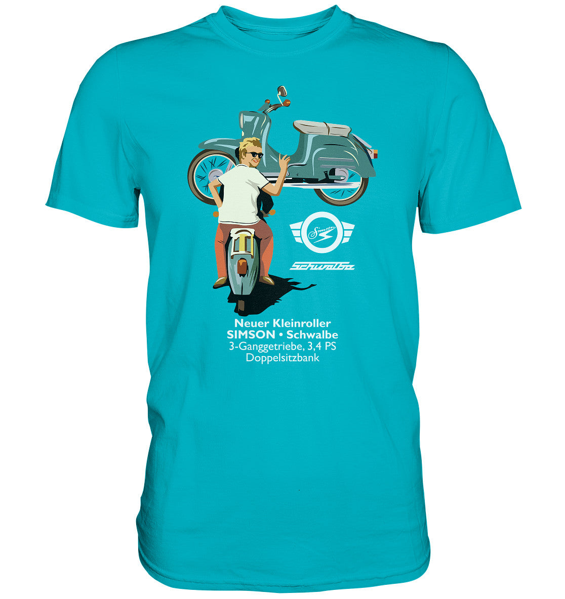 DDR Ostalgie Shirt Unisex • SIMSON SCHWALBE - ORIGINAL WERBUNG 1964 - PLAKAT