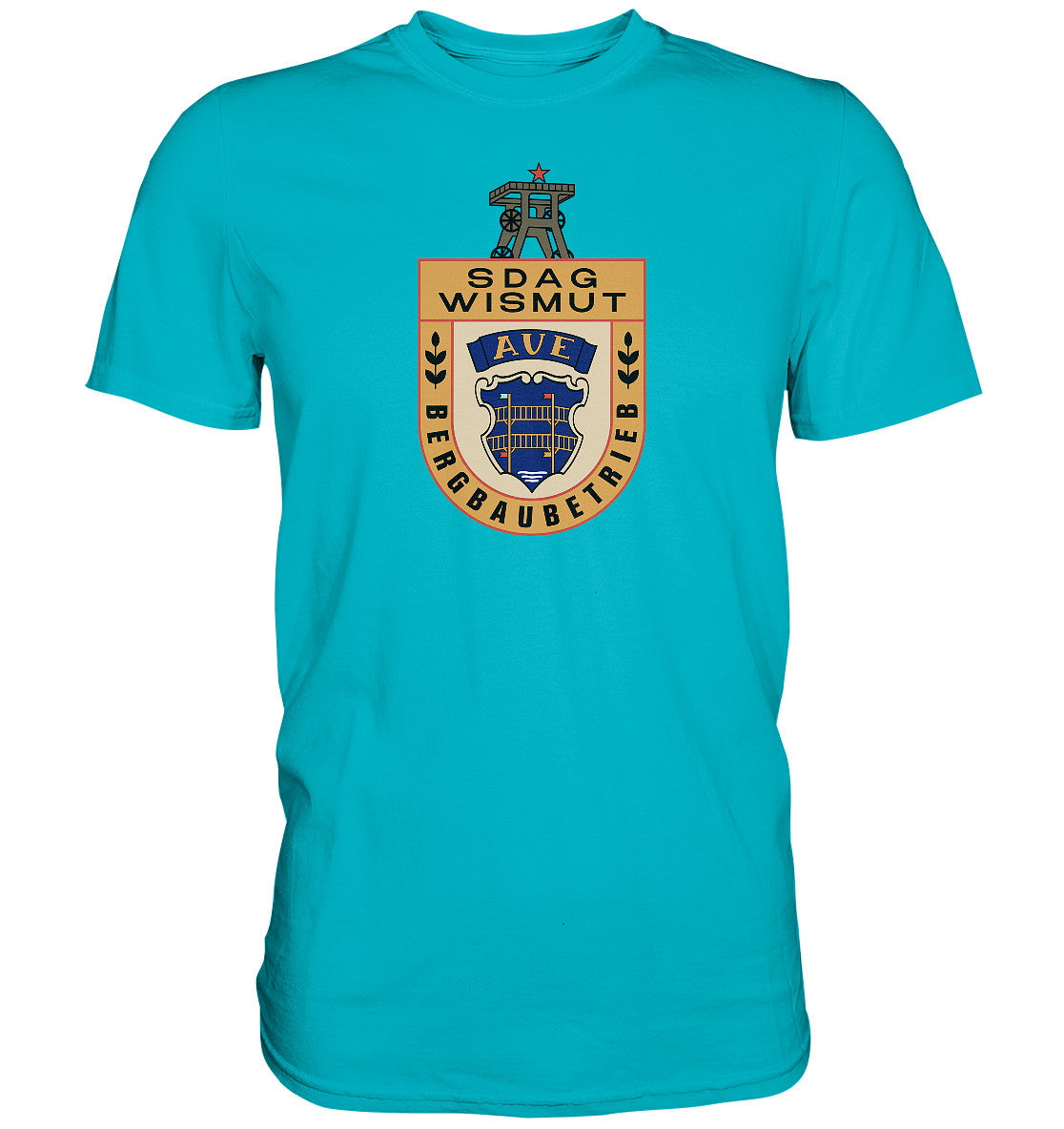 DDR Ostalgie Shirt Unisex • SDAG WISMUT AUE - ABZEICHEN