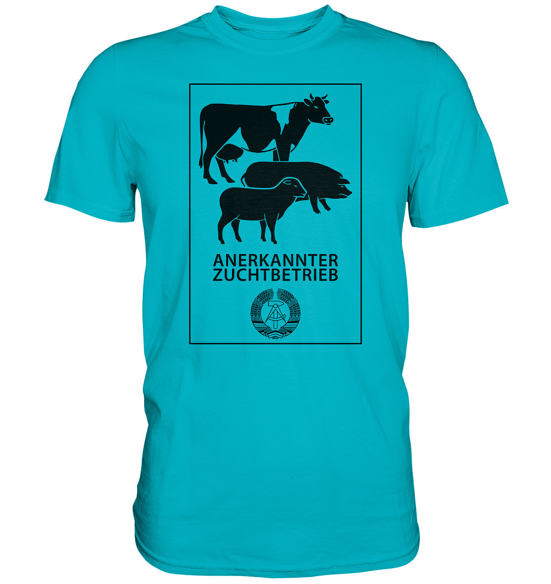 DDR Ostalgie Shirt Unisex • ANERKANNTER ZUCHTBETRIEB (ORIGINALSCHILD)