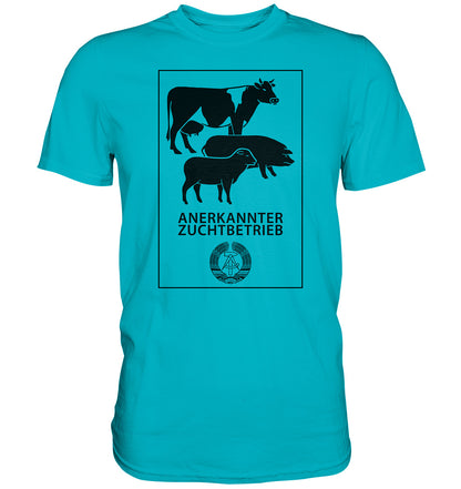 DDR Ostalgie Shirt Unisex • ANERKANNTER ZUCHTBETRIEB (ORIGINALSCHILD)
