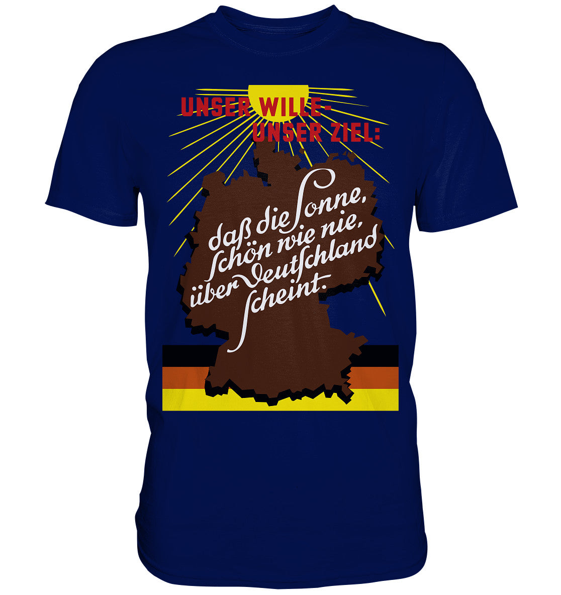 DDR Ostalgie Shirt Unisex • DASS DIE SONNE SCHÖN WIE NIE, ÜBER DEUTSCHLAND SCHEINT - ORIGINAL DDR-PLAKAT