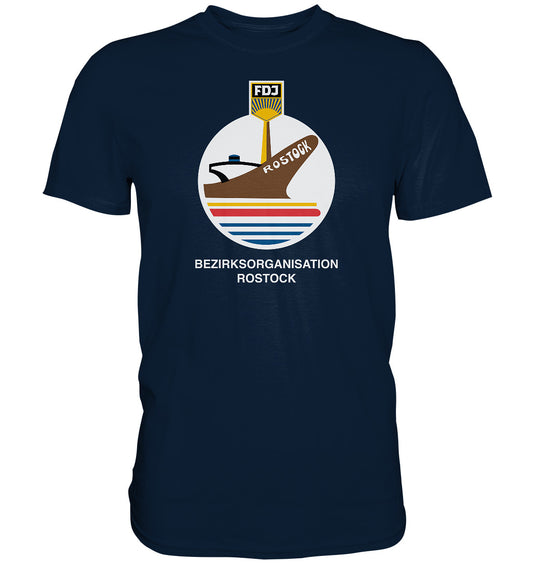 DDR Ostalgie Shirt Unisex • FDJ BEZIRKSORGANISATION ROSTOCK