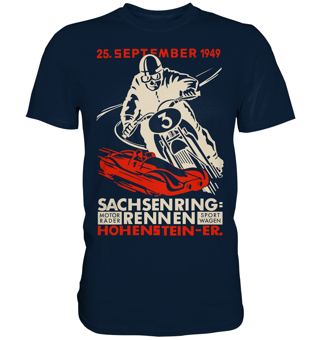 DDR Ostalgie Shirt Unisex • SACHSENRING-RENNEN 1949 - dunkel