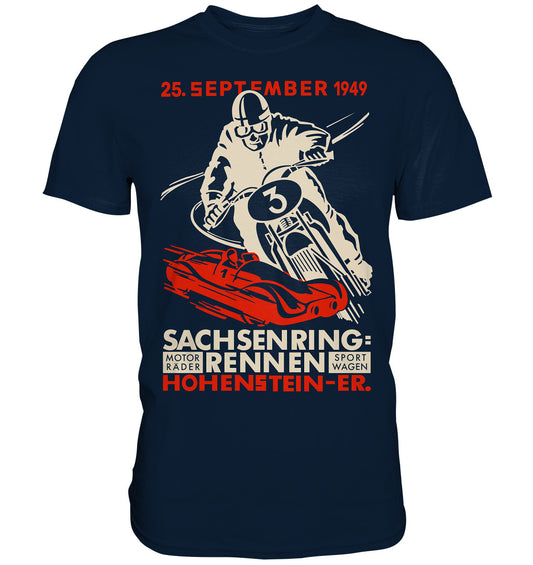 DDR Ostalgie Shirt Unisex • SACHSENRING-RENNEN 1949 - dunkel