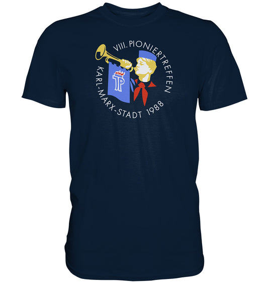DDR Ostalgie Shirt Unisex • 8. PIONIERTREFFEN KARL-MARX-STADT - dunkel