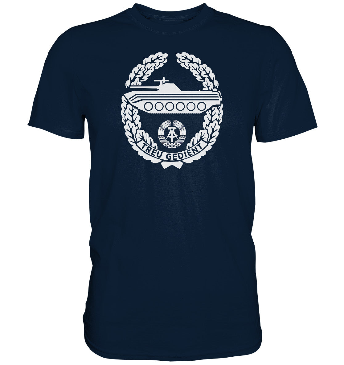 DDR Ostalgie Shirt Unisex • NVA-ORDEN - TREU GEDIENT - MOT. SCHÜTZENTRUPPEN