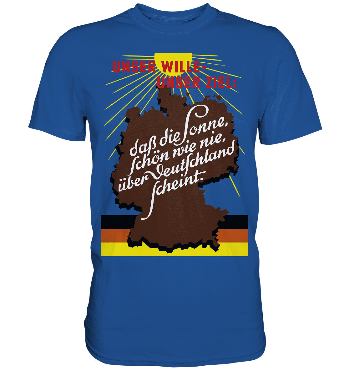 DDR Ostalgie Shirt Unisex • DASS DIE SONNE SCHÖN WIE NIE, ÜBER DEUTSCHLAND SCHEINT - ORIGINAL DDR-PLAKAT