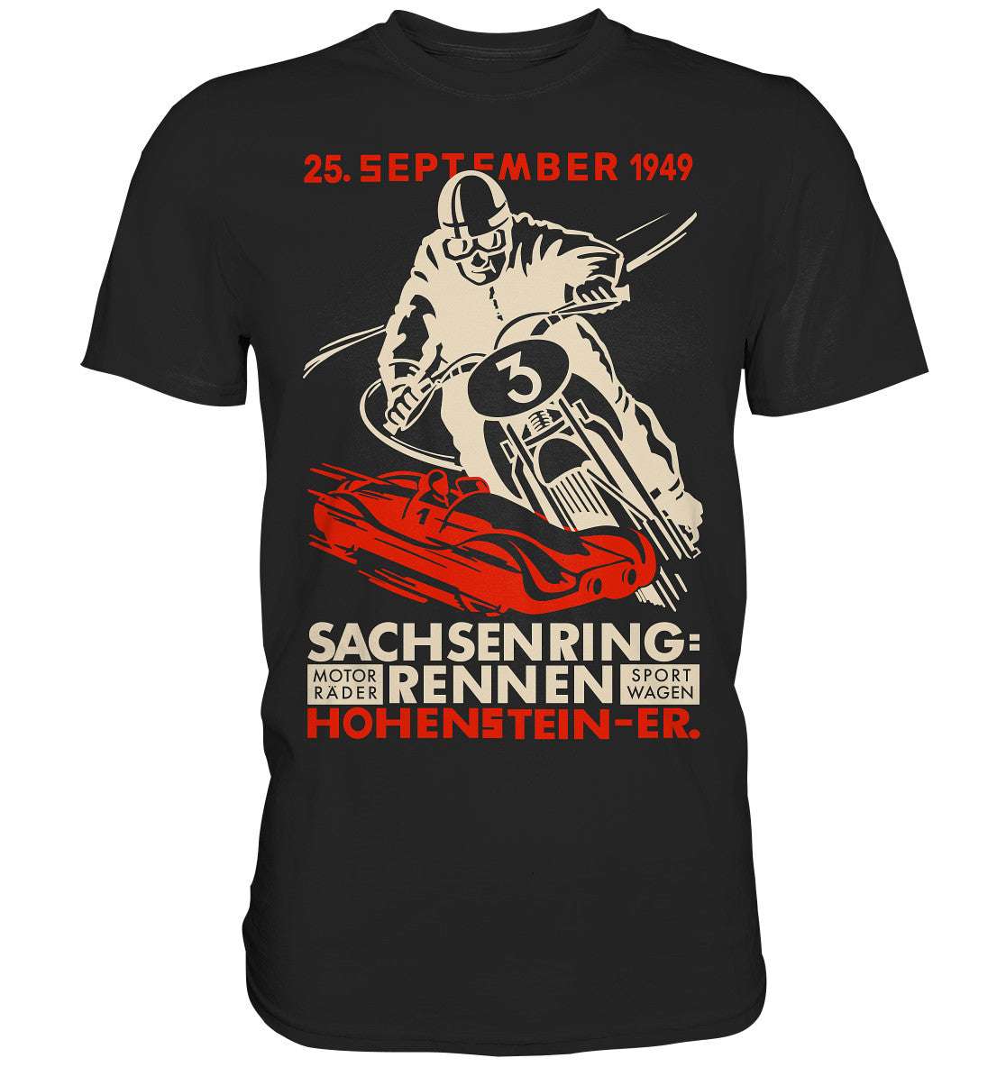 DDR Ostalgie Shirt Unisex • SACHSENRING-RENNEN 1949 - dunkel