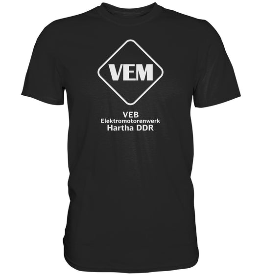 DDR Ostalgie Shirt Unisex • VEB ELEKTROMOTORENWERK HARTHA DDR