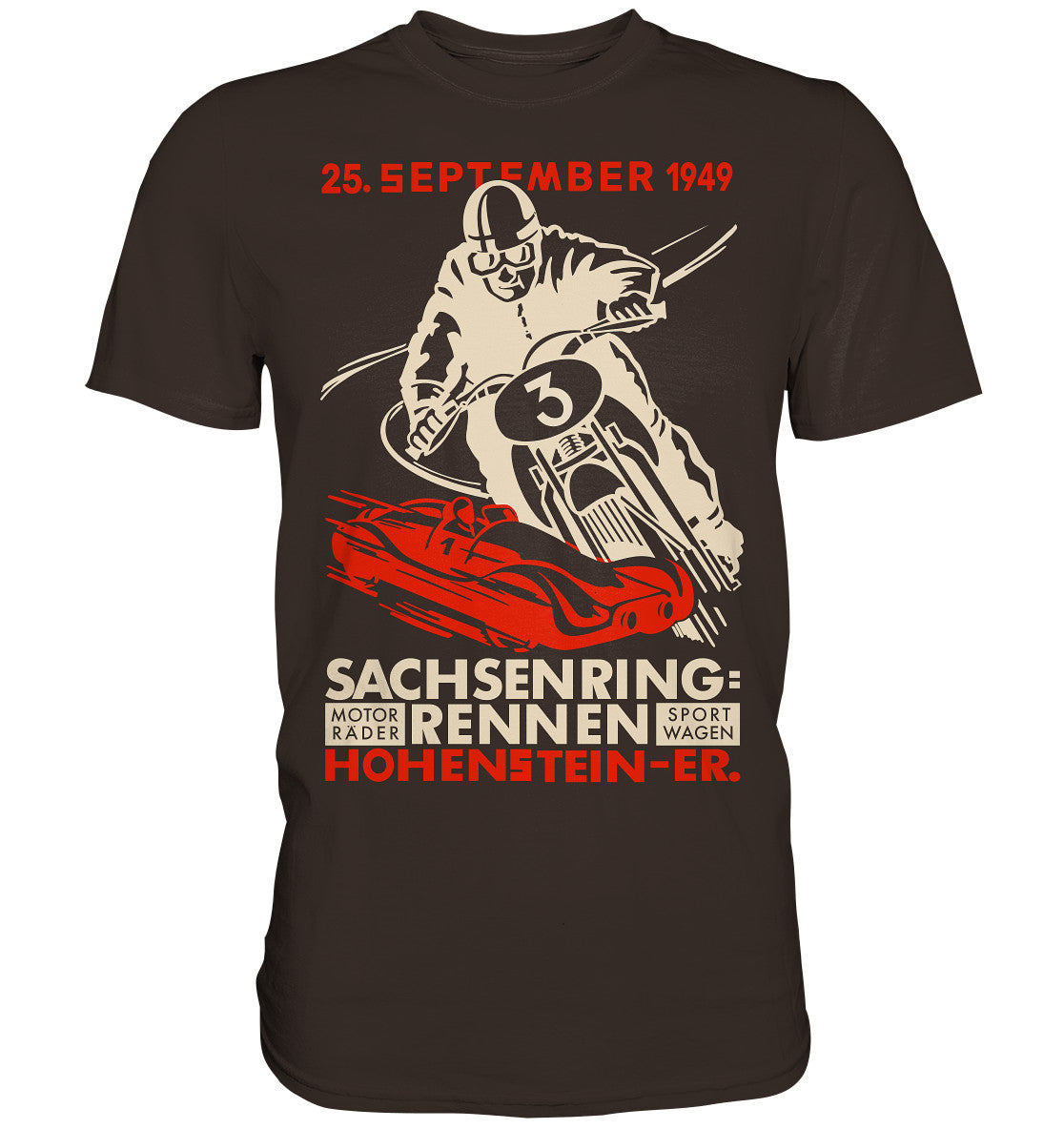 DDR Ostalgie Shirt Unisex • SACHSENRING-RENNEN 1949 - dunkel