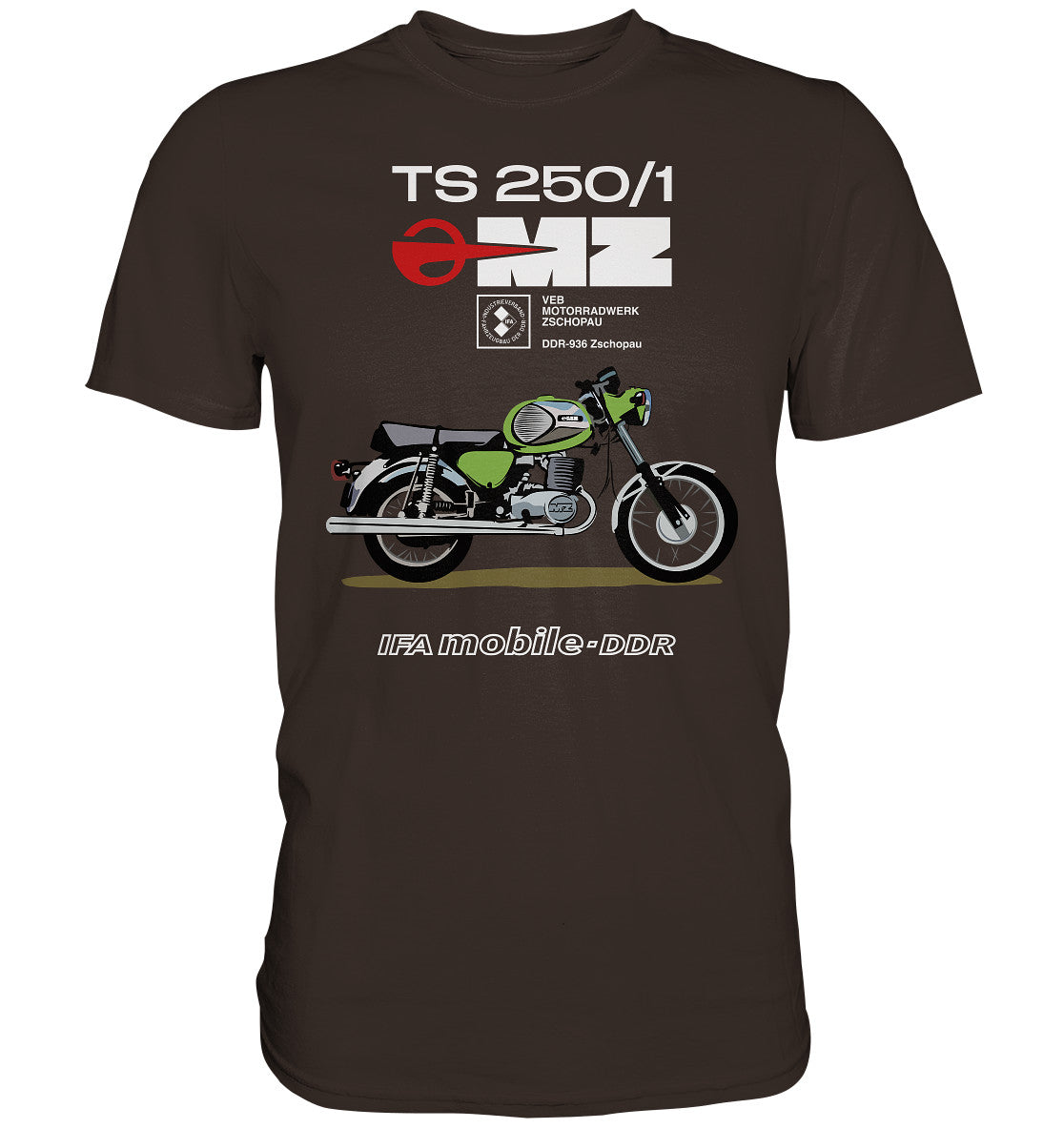 DDR Ostalgie Shirt Unisex • MZ TS 250 GRÜN (ORIGINAL DDR-PLAKAT)