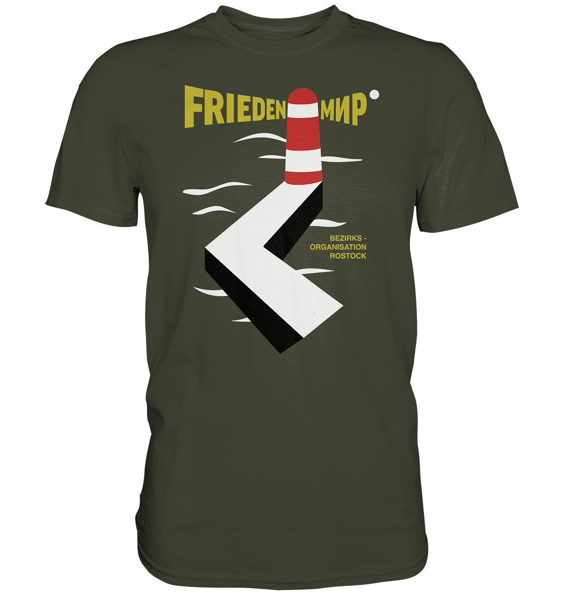 DDR Ostalgie Shirt Unisex • FRIEDEN - MIR - BEZIRKSORGANISATION ROSTOCK
