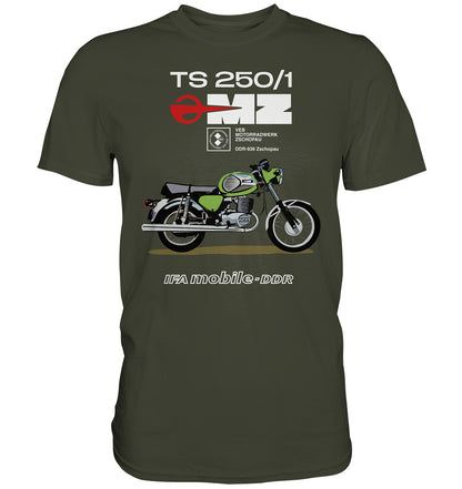 DDR Ostalgie Shirt Unisex • MZ TS 250 GRÜN (ORIGINAL DDR-PLAKAT)