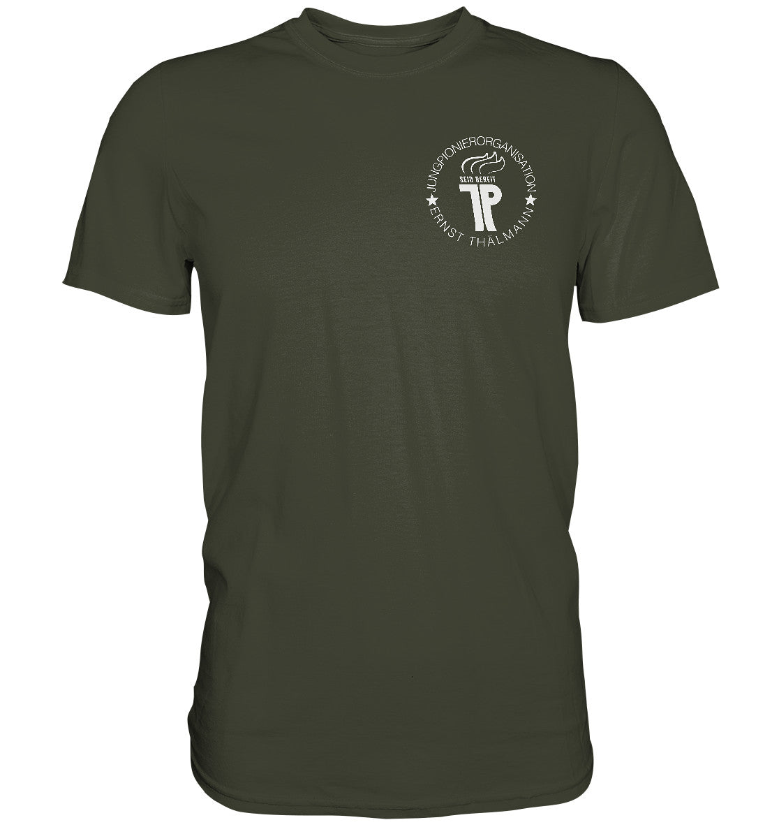 DDR Ostalgie Shirt Unisex • JUNGE PIONERE BRUST BADGE - dunkel