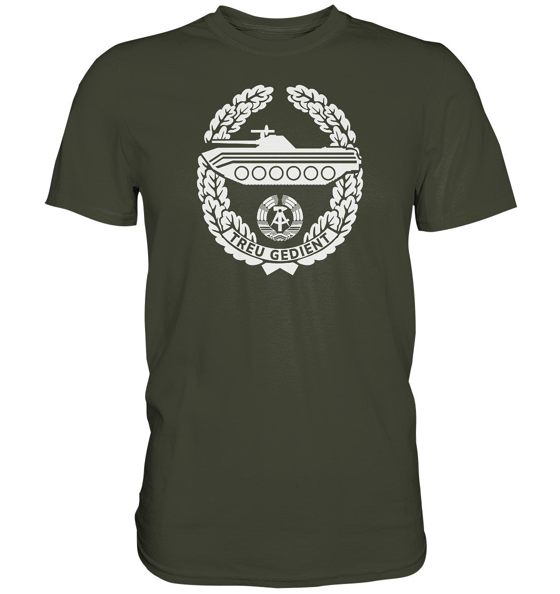DDR Ostalgie Shirt Unisex • NVA-ORDEN - TREU GEDIENT - MOT. SCHÜTZENTRUPPEN