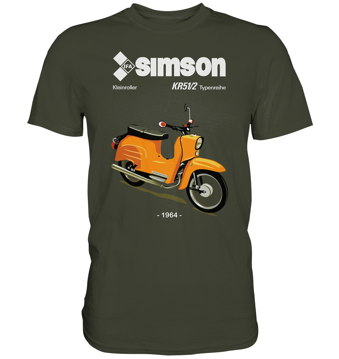 DDR Ostalgie Shirt Unisex • SIMSON SCHWALBE KR51-2 (ORIGINALPROSPEKT 1964)