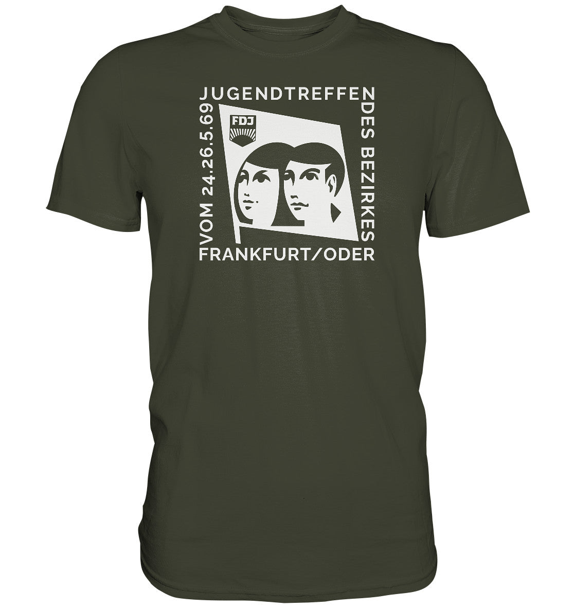 DDR Ostalgie Shirt Unisex • FDJ JUGENDTREFFEN FRANKFURT ODER - 1969