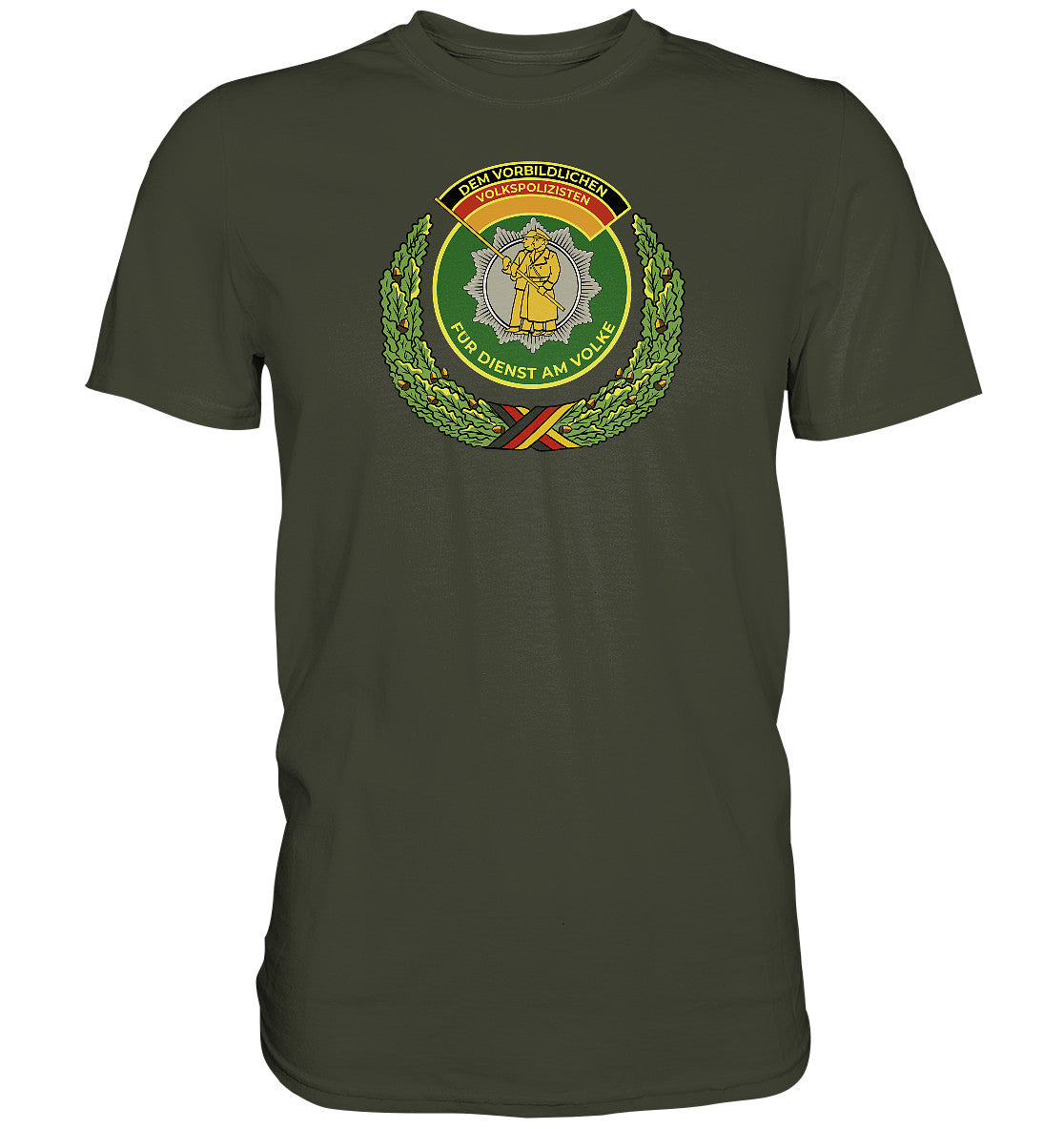 DDR Ostalgie Shirt Unisex • DEM VORBILDLICHEN VOLKSPOLIZISTEN (ABZEICHEN)