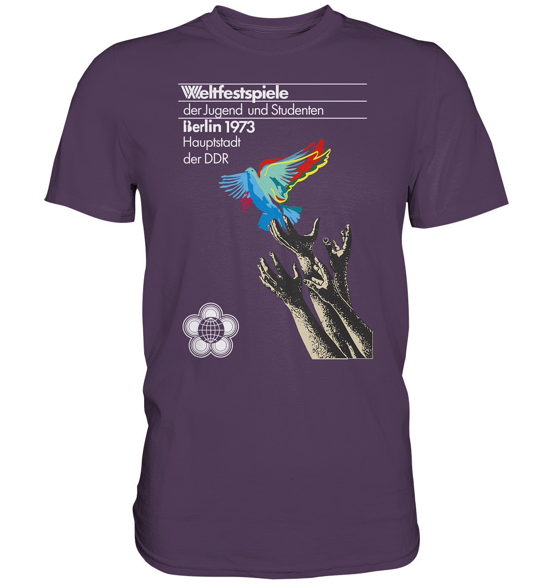 DDR Ostalgie Shirt Unisex • WELTFESTSPIELE BERLIN, DDR 1973 - FRIEDENSTAUBE