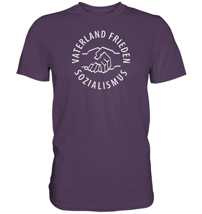 DDR Ostalgie Shirt Unisex • VATERLAND FRIEDEN SOZIALISMUS (DDR LOGO)