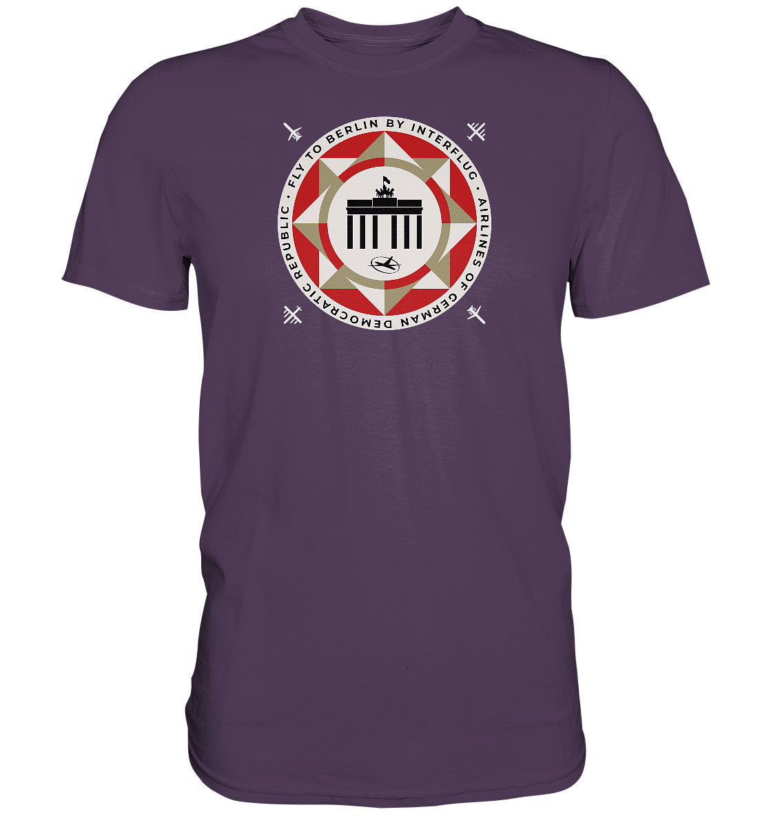 DDR Ostalgie Shirt Unisex • FLY TO BERLIN WITH INTERFLUG - ORIGINALWERBUNG