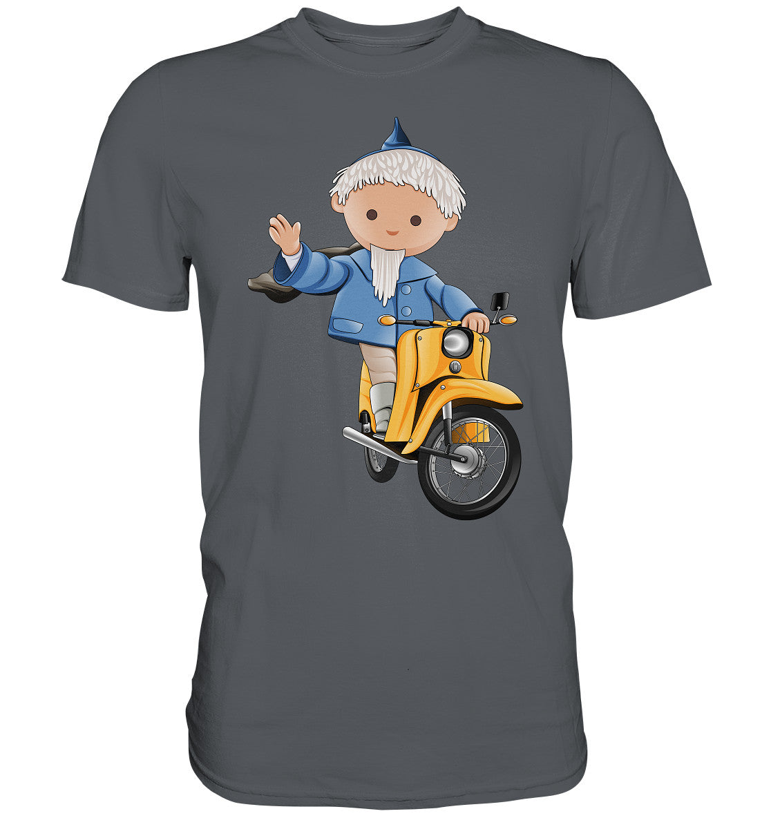 DDR Ostalgie Shirt Unisex • UNSER SANDMÄNNCHEN - AUF DER SCHWALBE - BLAU (PU-137, 1973)