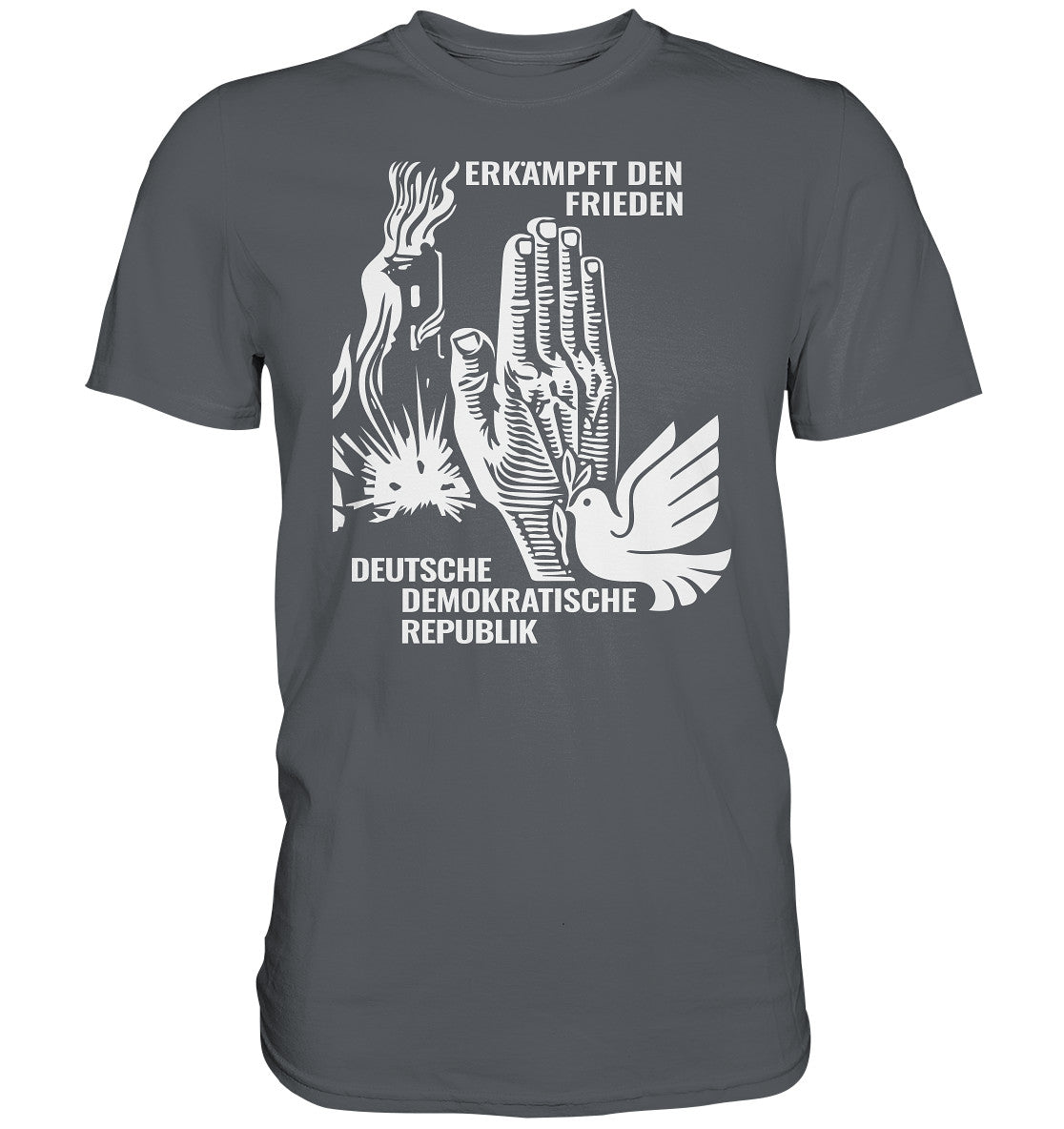 DDR Ostalgie Shirt Unisex • ERKÄMPFT DEN FRIEDEN - DDR BRIEFMARKE 8PF