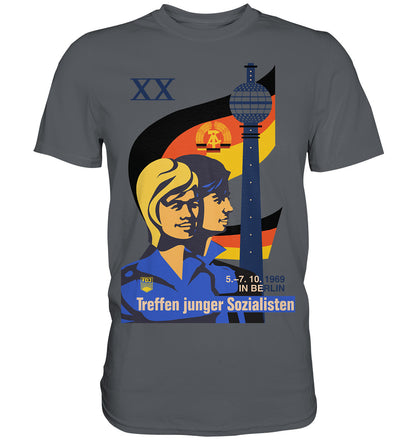 DDR Ostalgie Shirt Unisex • TREFFEN JUNGER SOZIALISTEN BERLIN 1969 (ORIGINAL PLAKAT)